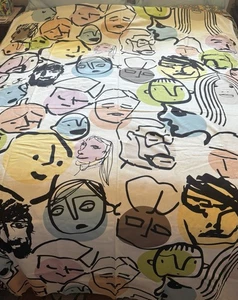 Fabric IKEA Beckmans College of Design 2010 Canvas Faces Fabric 60”w X 82” h - Picture 1 of 9