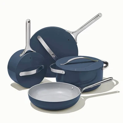 Caraway Home 12pc Cookware Box Set Navy: Nonstick Ceramic, Stainless