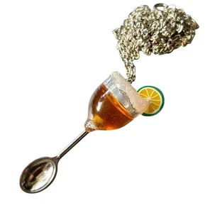 Unique TEQUILA GLASS SPOON NECKLACE handmade GIFT BOXED free party RAVE - Picture 1 of 3