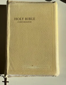 HOLY BIBLE KJV Leather Red Letter Edition Concordance World Publishing Zip aroun - Foto 1 di 10