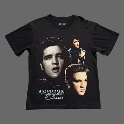 ID Supply Co Elvis Presley 音乐三重奏超大图形 T 恤 M 码全新带标签 — 第 1/4 张图片