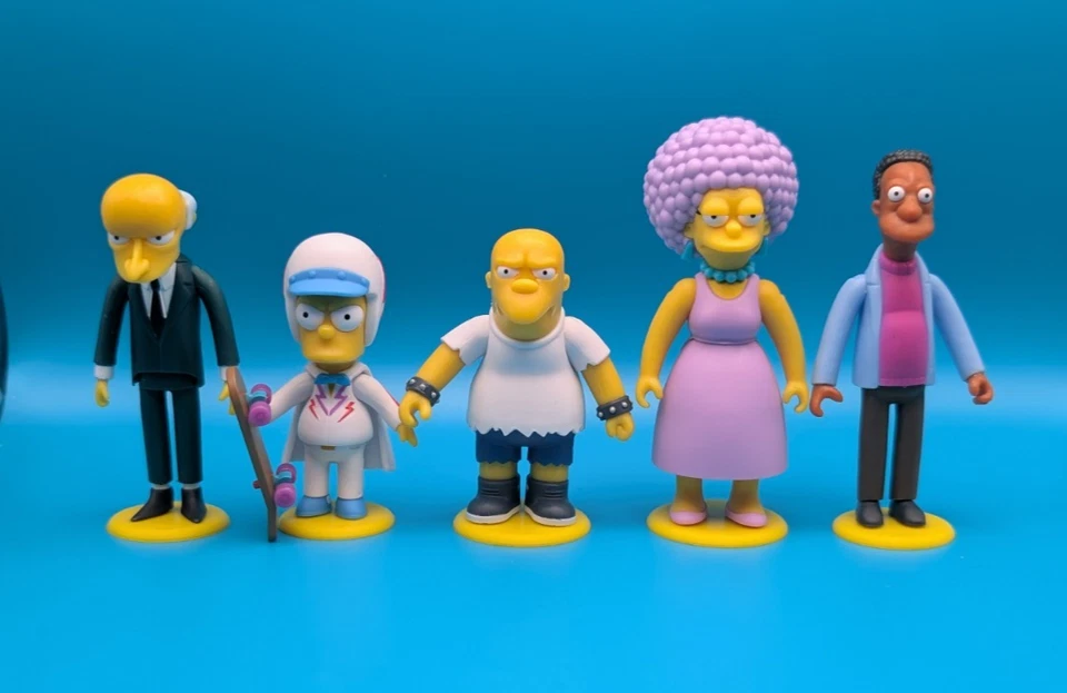 The Simpsons Jakks Pacific 2.5 inch Wave 5 Complete Set of 5 Open with stands - Image 1 of 1