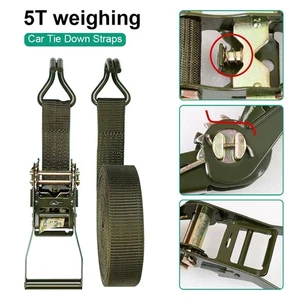 Correas de carga de gancho doble de 50 mm de ancho correas de trinquete gruesas corbata retractora universal - Imagen 1 de 4