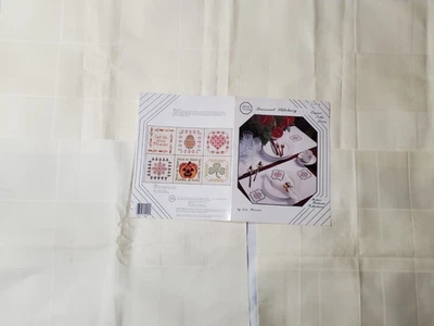 Shannon pattern Aida and sateen tablerunner, 4 napkins and 4 placemats w/pattern - Image 1 of 4