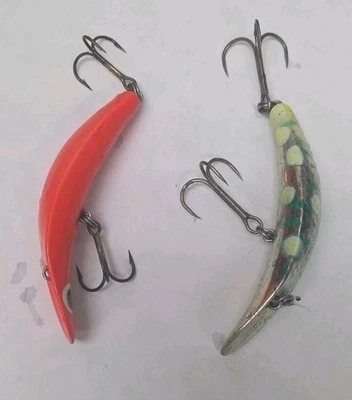 2 Luhr Jensen Kwikfish K13x Salmon Steelhead Plug Fishing Lure Orange Yellow Riv - Image 1 of 4