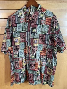 Vintage Tori Richard geknöpftes Hawaiihemd Aloha für Herren Größe 2XL mehrfarbig hergestellt in den USA - Bild 1 von 7