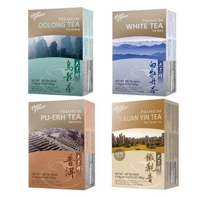 Té Pu-erh Premium, té Oolong, Ti Kuan Yin, té verde, 100 bolsitas de té Foto 1 de 4
