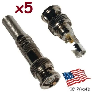 Sunvision 5x Screw-on Spring Strain Relief BNC Male Connectors for CCTV (CR01) - Imagen 1 de 8