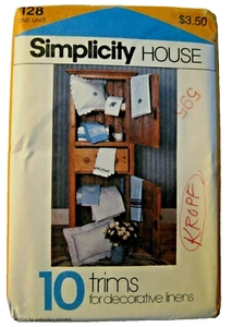 Vintage 1983 Simplicity House - Decorated Linens - Pattern #128 uncut Home Decor - Picture 1 of 6