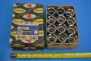 12 x enchufes AF vintage BEDFORD 11/16". Unidad de 3/8". Nuevo en caja. SHA22 Sheffield - Imagen 1 de 5