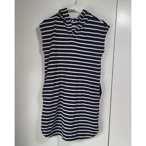 Gap Kids XXL Girls Striped Hooded Towel Dress Swim Coverup Navy White - Picture 1 of 8