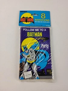 Vintage NEW Vintage 1982 BATMAN BIRTHDAY PARTY Invitations -  DC COMICS Unique - Picture 1 of 5