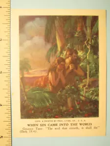 Antique: Picture Talks for Little Ones, "When Sin Came" Union Gospel Press, 1937 - Picture 1 of 2