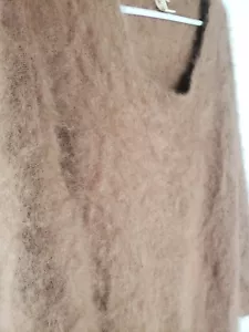 DEMYLEE Soft 100% Marten Fur Long Oversized Sweater Dress Round Neckline Size S - Picture 1 of 8