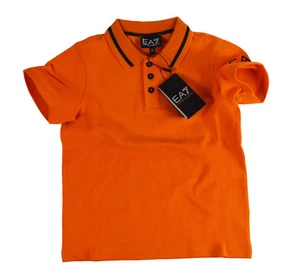 EA7 Armani Junior Poloshirt Polo Pique Logo Orange Baumwolle ORIGINAL - Bild 1 von 2