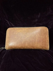 Parker Clay  Leather Accordion Wallet Rust Brown Made in Ethiopia - Picture 1 of 14