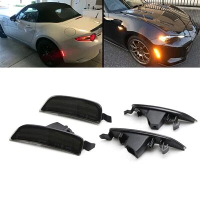 LED Side Marker Lights Turn Signal Lamp Smoked For Mazda Miata MX-5 2016-2022 - Image 1 of 4