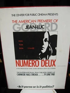 Jean-Luc Godard, American Premier, Numero Deux, Carnegie Hall Cinema, 1981 - Imagen 1 de 7