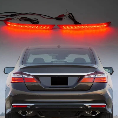 Luz reflectora de parachoques trasero roja para Honda Accord 2016-2017 luz trasera lámpara de freno Foto 1 de 4