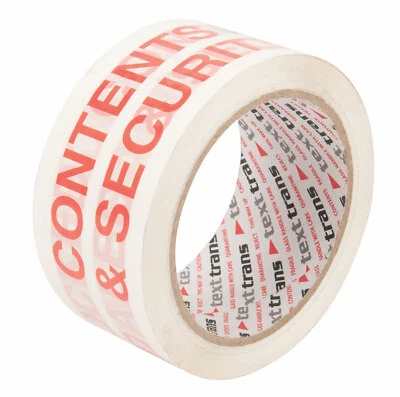 Contents Checked Security Sealed Packaging Parcel Packing Tape Strong 50mm x 66m - Image 1 of 4
