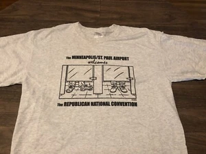 Minneapolis St Paul Airport Republican Convention 2008 Large T Shirt Comedy - Picture 1 of 8