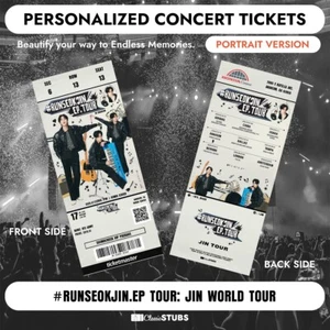 #RUNSEOKJIN_EP.TOUR JIN TOUR (BTS) Personalized K-Pop Concert Ticket - Picture 1 of 5