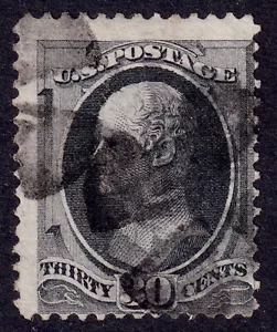 US Scott 165, 1874 Hamilton, 30c grau schwarz, FINE USED - Bild 1 von 1