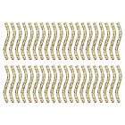 60Pcs Brass Curved Tube Beads, 1.5X20mm Plating Noodles Spacer Bead Light Golden