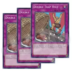 Yugioh - Double Trap Hole x 3 - 1st Edition NM - Plus Free Holo Card - Picture 1 of 1