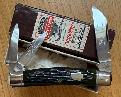 SCHATT MORGAN 3 BLADE GREEN BONE CONGRESS KNIFE NEVER USED IN BOX   D22 - Image 1 of 4