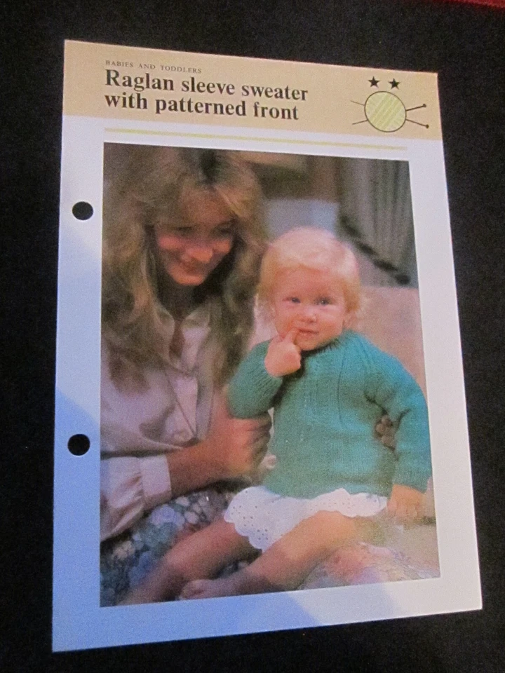 KNITTING PATTERN BABIES AND TODDLERS RAGLAN SLEEVE SWEATER   **MUST SEE ** - Image 1 of 1