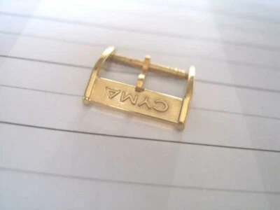 老式 NOS 14 毫米 CYMA 镀黄金手表扣 *5295 — 第 1/4 张图片