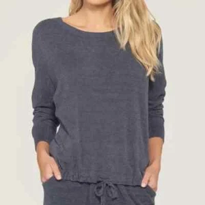 Neu 115 $ Barefoot Dreams CozyChic ultraleichter lässiger Pullover, pazifikblau, S - Bild 1 von 2