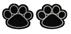 2x Hundepfote Patch Aufnäher Bügelbild Hund Dog Tatze Abdruck Welpe - Bild 1 von 2