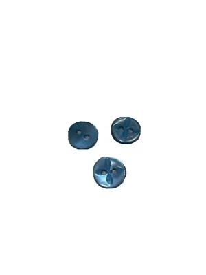 12 NEW 1/2 INCH MEDIUM BLUE PEARL FINISH STAR DESIGN BUTTON - Image 1 of 3