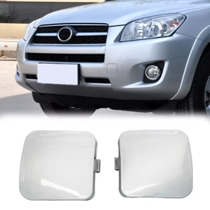 1 Pair Silver Front Bumper Tow Hook Hole Eye Cover Cap For Toyota RAV4 2009-2011 - Picture 1 of 5