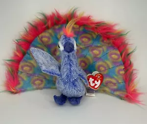 Flashy - Peacock - Ty Beanie Baby 2000 ZURÜCKGENOMMEN Stofftier Bohne Plüschvogel mit Etikett - Bild 1 von 13