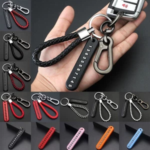 1PC Car Keychains Auto Vehicle Anti-lost Vehicles Leather Bradied Rope Fashion - Picture 1 of 43
