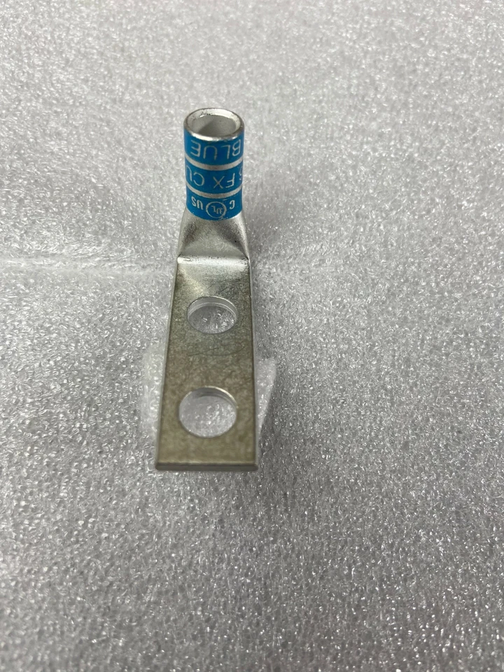  6 AWG FLEX compression Lug 2 Hole 90º 1/4" Bolt 5/8"c/c tin/copper UL 10 pc lot - Image 1 of 1