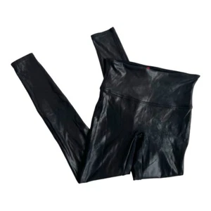 SPANX Women's SIZE MEDIUM Black Faux Leather Leggings - Picture 1 of 5