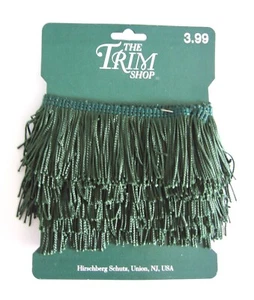 HUNTER GREEN CHAINETTE FRINGE 2 INCH NYLON TRIM 2 YARDS - Picture 1 of 3