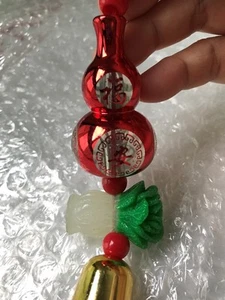 Gold-plated Wu Lou / Gourd Feng Shui Good Health Lucky Energy Red Vegetable - Picture 1 of 6