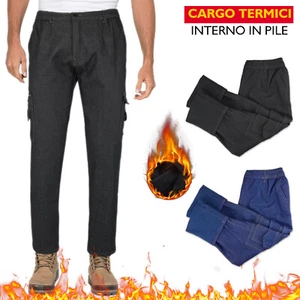 Jeans Uomo Imbottito In Pile Pantalone Lavoro Felpato Invernale Termico VEQUE - Afbeelding 1 van 23