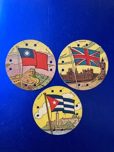 1930 Seal Craft Disc Flags - Lot Of 3 - VG - Picture 1 of 2