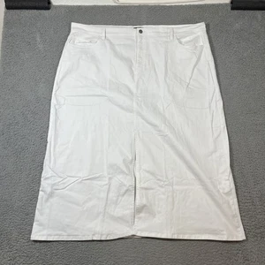 NWT Eileen Fisher Sz 3X Solid White Organic Cotton Stretch Straight Skirt $188 - Picture 1 of 13