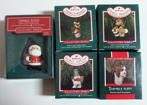 Hallmark Keepsake Ornaments Thimble Collector's Series Lot of 5, 1985-1989, - Bild 1 von 7
