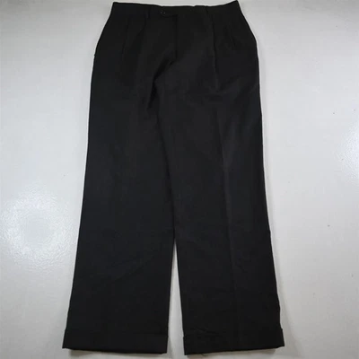 Jos A Bank 33x32 Gray Wool Cashmere Flannel Full Cut Pleated High Waist Pants - Image 1 of 4