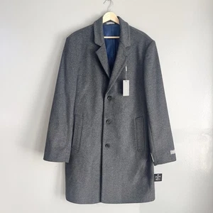 Michael Kors Madison Wool Cashmere Blend Overcoat Long Dark Heather Gray 40R NWT - Picture 1 of 11
