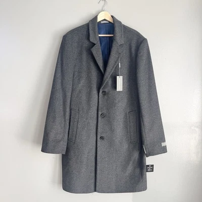 Michael Kors Madison Wool Cashmere Blend Overcoat Long Dark Heather Gray 40R NWT - Image 1 of 4