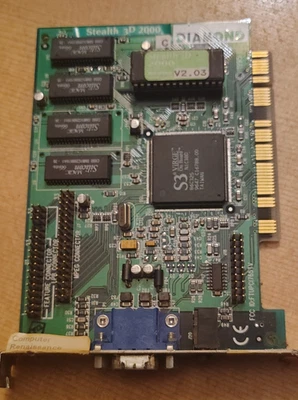 Diamond Stealth 3d 2000 Pro VGA 2mb PCI Video Card v2.03 Rev.C (1996) - Image 1 of 4